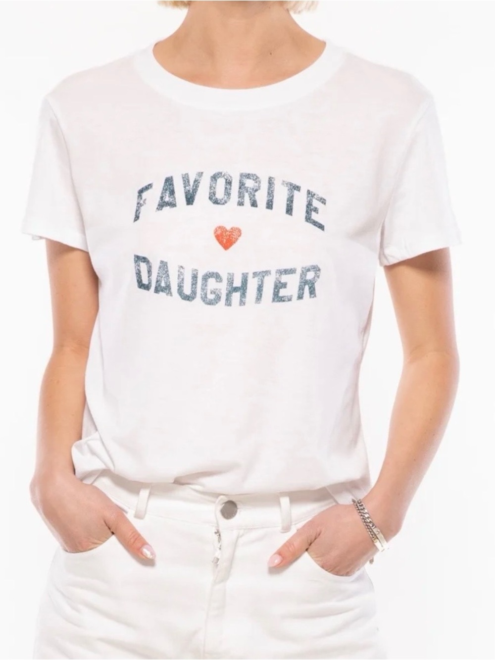 My Favorite Daughter White Graphic Tee